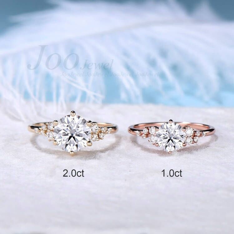 0.5ct Round Moissanite Engagement Ring Unique Snowdrift Diamond Ring Moissanite Promise Ring Bridal Proposal Rings Personalized Gift for Her
