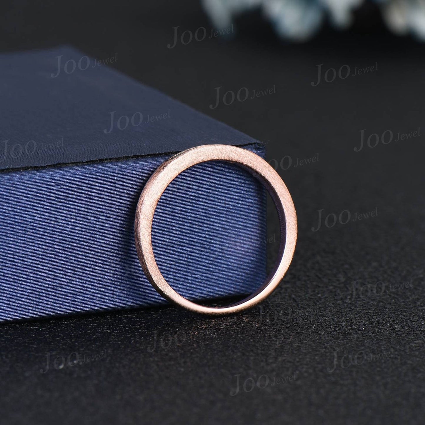 Men’s Alexandrite Rings 14k Solid Rose Gold Brushed Band 6mm Baguette Alexandrite Band Tension Set Ring Men Gemstone Wedding/Promise Band