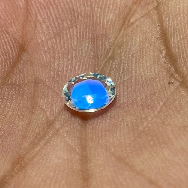 1.5ct Oval Cut Natural Rainbow Moonstone Moon Engagement Rings Moon Star Opal Wedding Ring Crescent Moon Moissanite Ring Anniversary Gifts