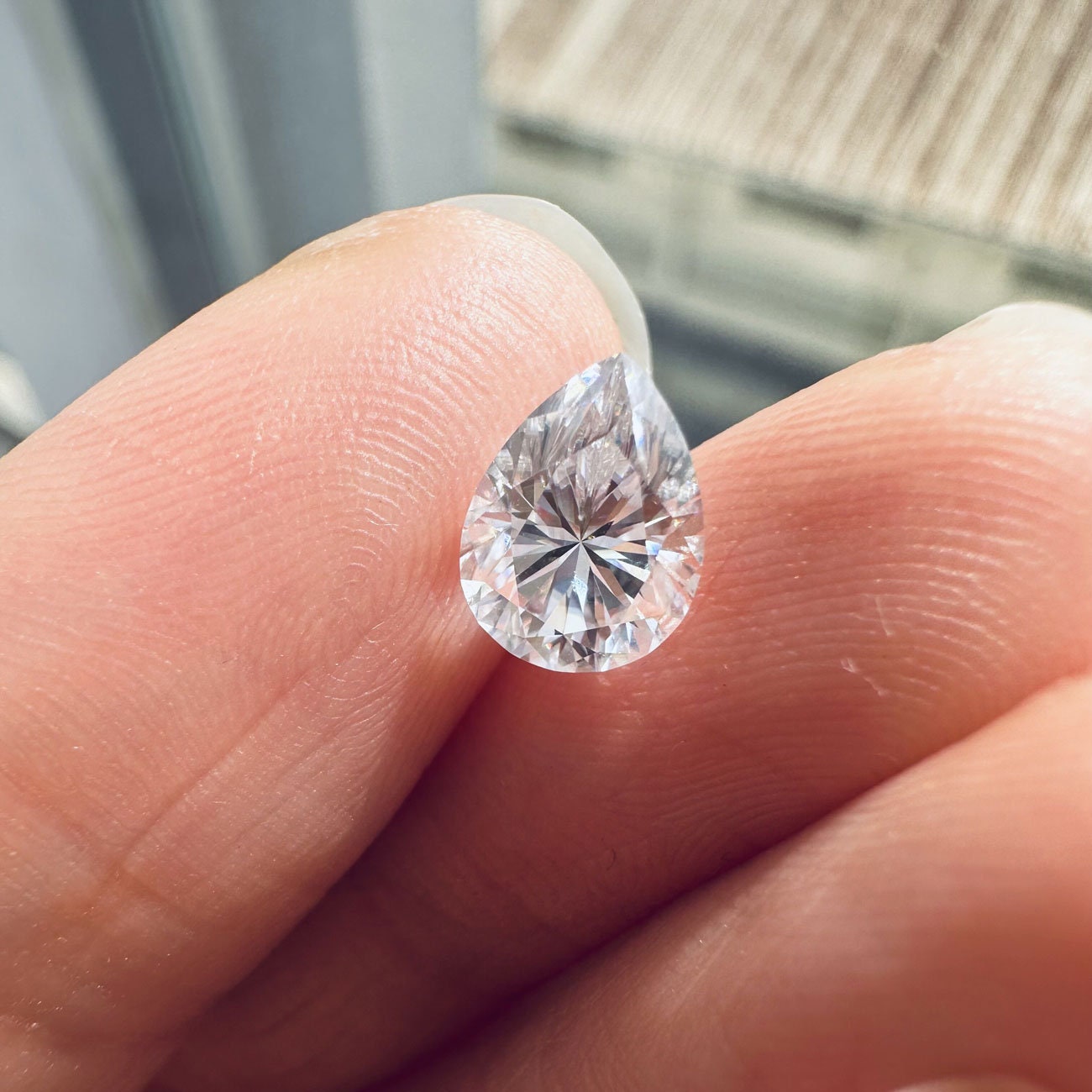 Nature Inspired Pear Moissanite Engagement Ring Set Twisted Vine Diamond Wedding Ring Teardrop Moissanite Bridal Set