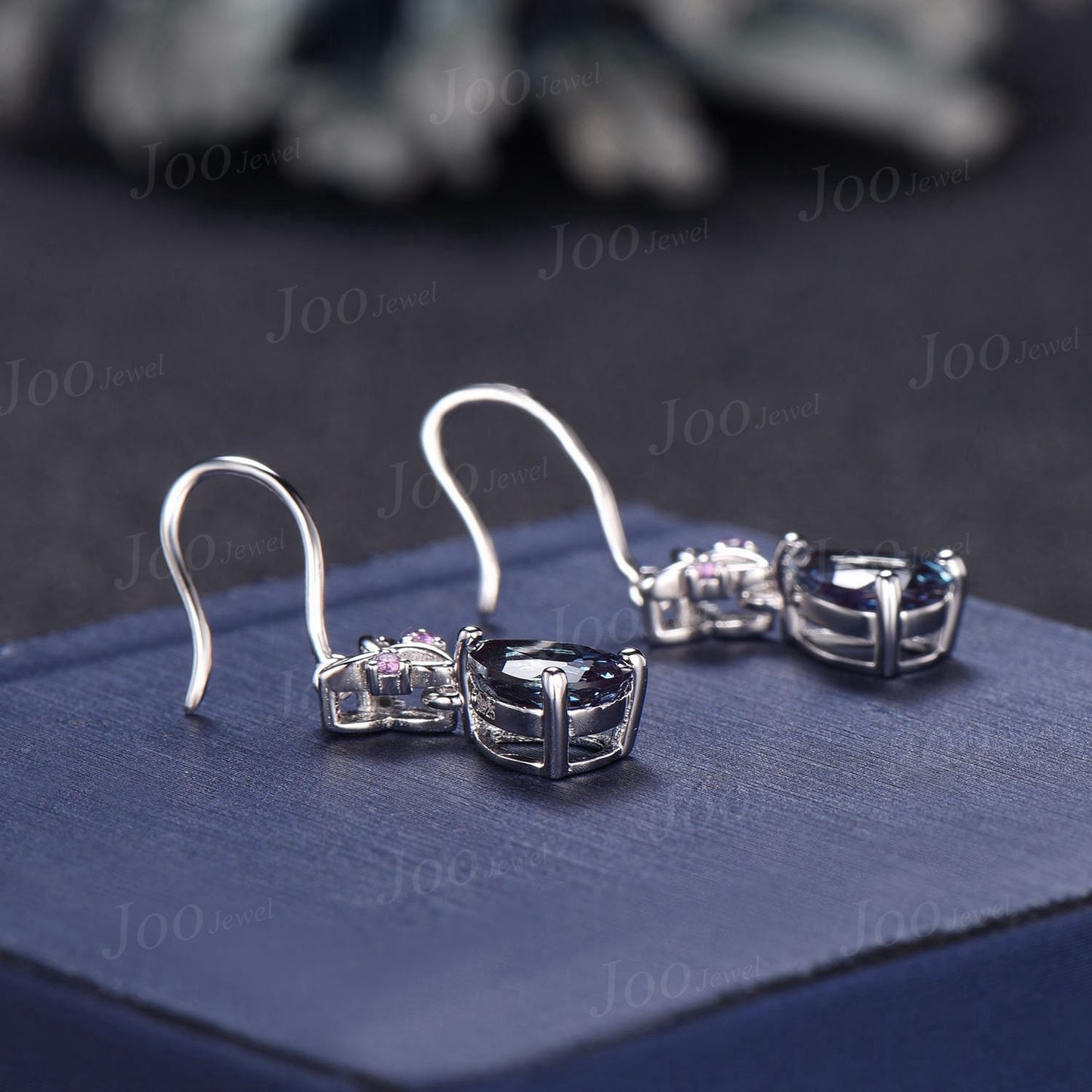 Celtic Trinity Knot Color-Change Alexandrite Hook Drop Earrings Kite Alexandrite Amethyst Earrings Silver Gemstone Dangle Earrings for Women