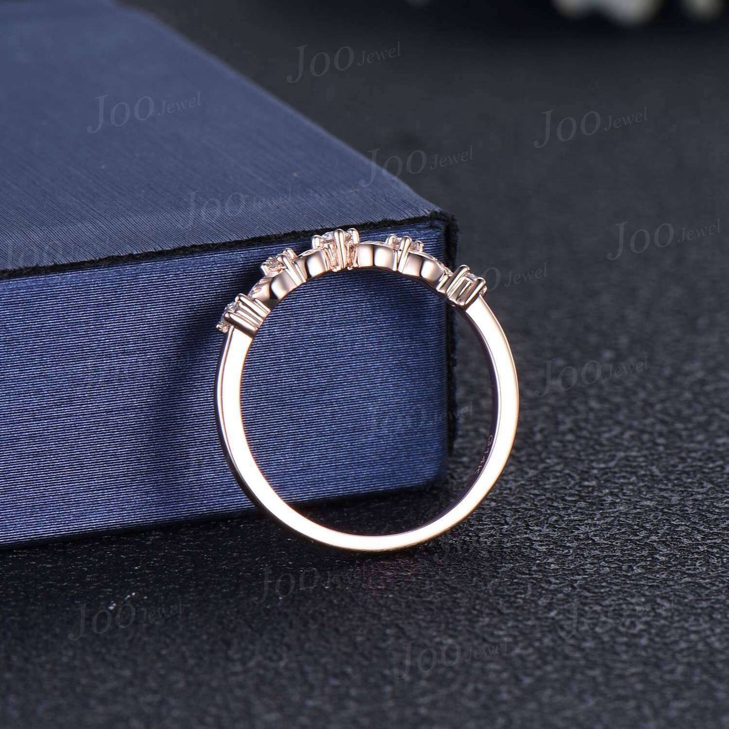Natural Aquamarine Amethyst Butterfly Wedding Band Rose Gold Curved Matching Contour Nature Inspired Leaf Band For Women Anniversary Gifts