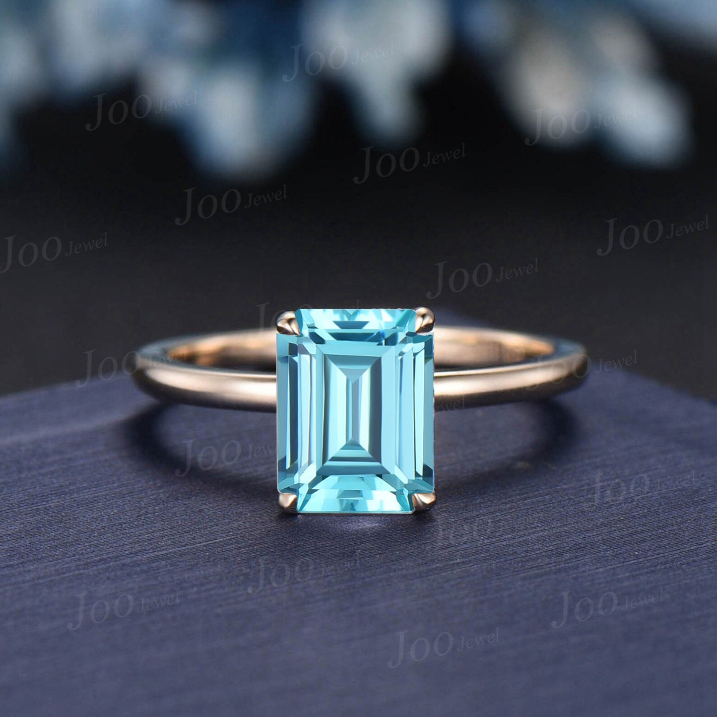 2ct Emerald Cut Paraíba Tourmaline Engagement Ring Set 10K Yellow Gold Vintage Unique Hidden Halo Wedding Ring Half Eternity Proposal Rings
