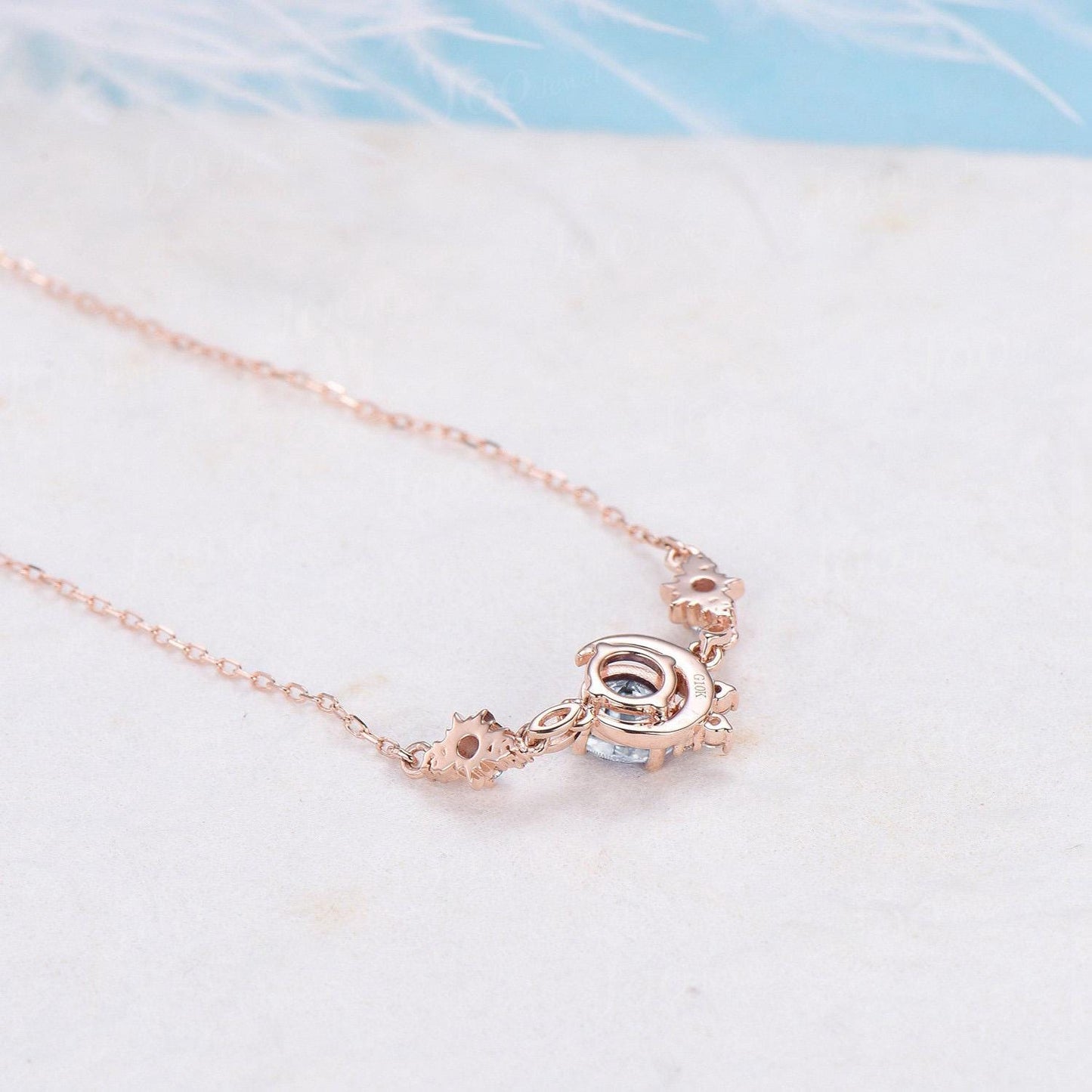 Sterling Silver Crescent Moon Bracelet 5mm Round Cut Moissanite Charm Bracelets Starburst Sun Adjustable Chain Bracelet for Women 7.5 inches