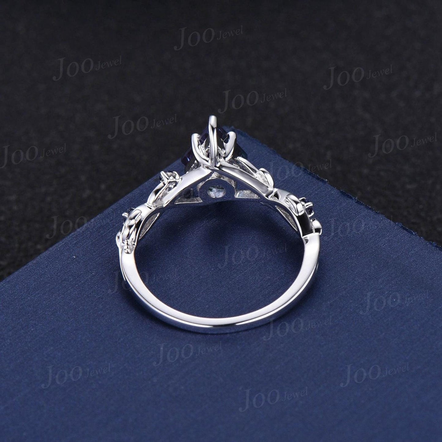Unique Butterfly Moissanite Ring Sterling Silver Nature Inspired Diamond Engagement Ring Leaf Vine Wedding Ring Unique April Birthstone Gift