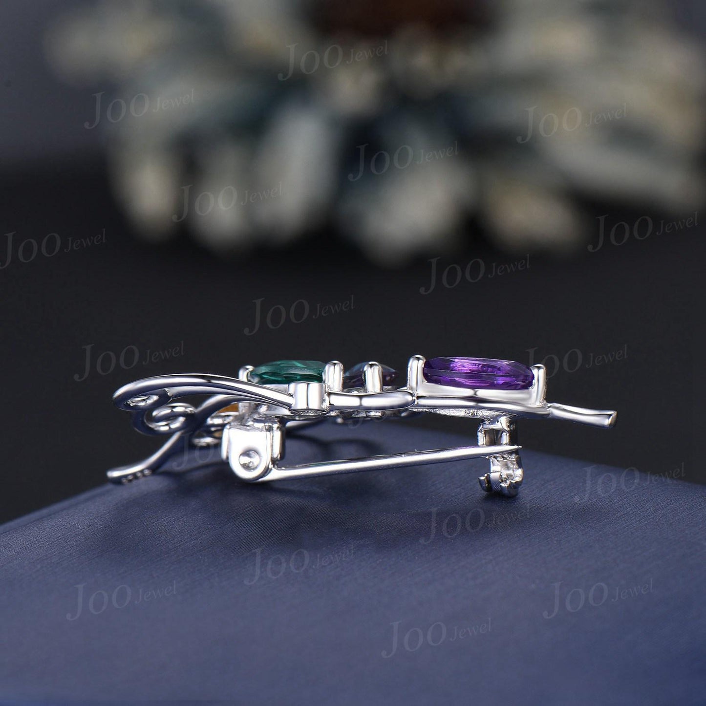 Natural Citrine Amethyst Alexandrite Brooch Butterfly Pins Multi-Stone Crystal Family Brooch for Lady Women Personalized Gifts for Friends