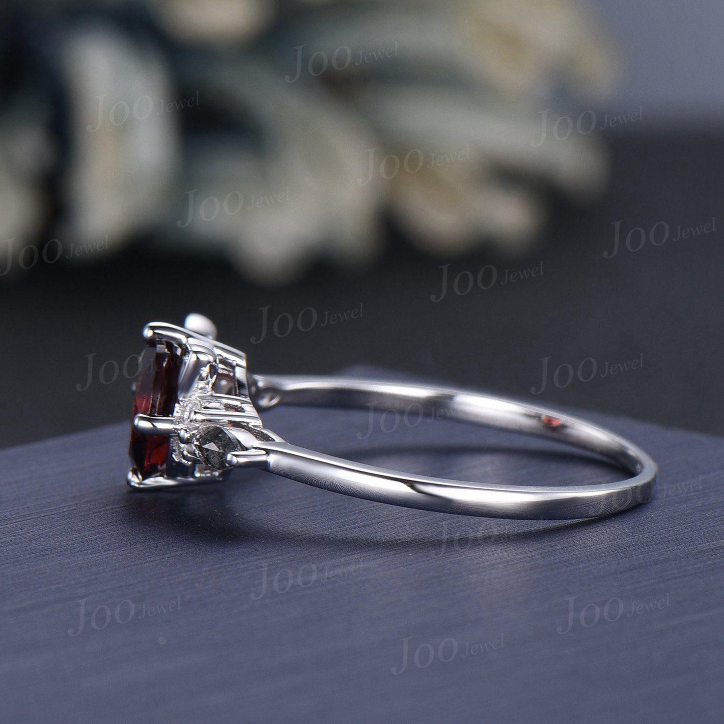 Cat Engagement Ring Vintage 1.2ct Round Cut Natural Red Garnet Wedding Ring Cat Cut Garnet Pepper Diamond Ring Jewelry Gifts for Cat Lover
