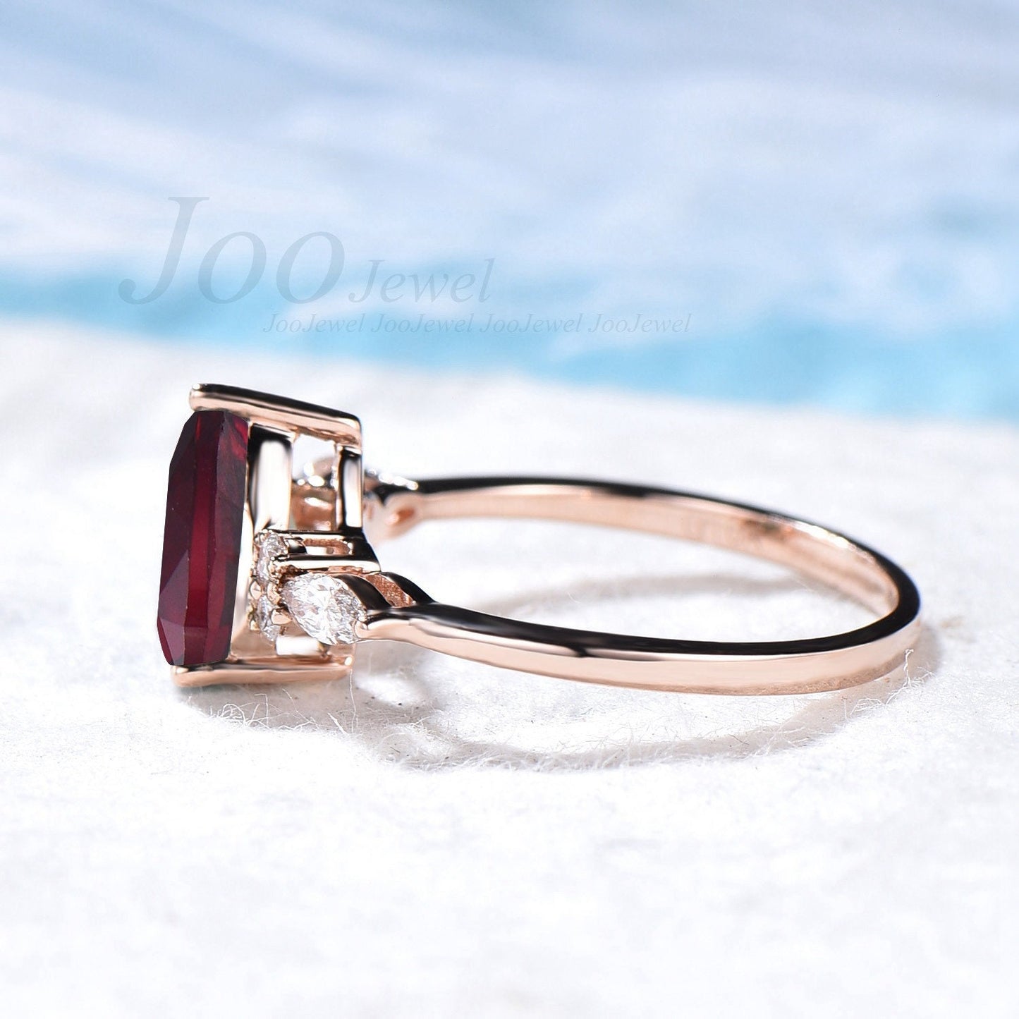 Vintage Pear Shaped Ruby Engagement Ring Sterling Silver 1.25ct Ruby Bridal Wedding ring Anniversary Gift For Her July Birthstone Jewelry