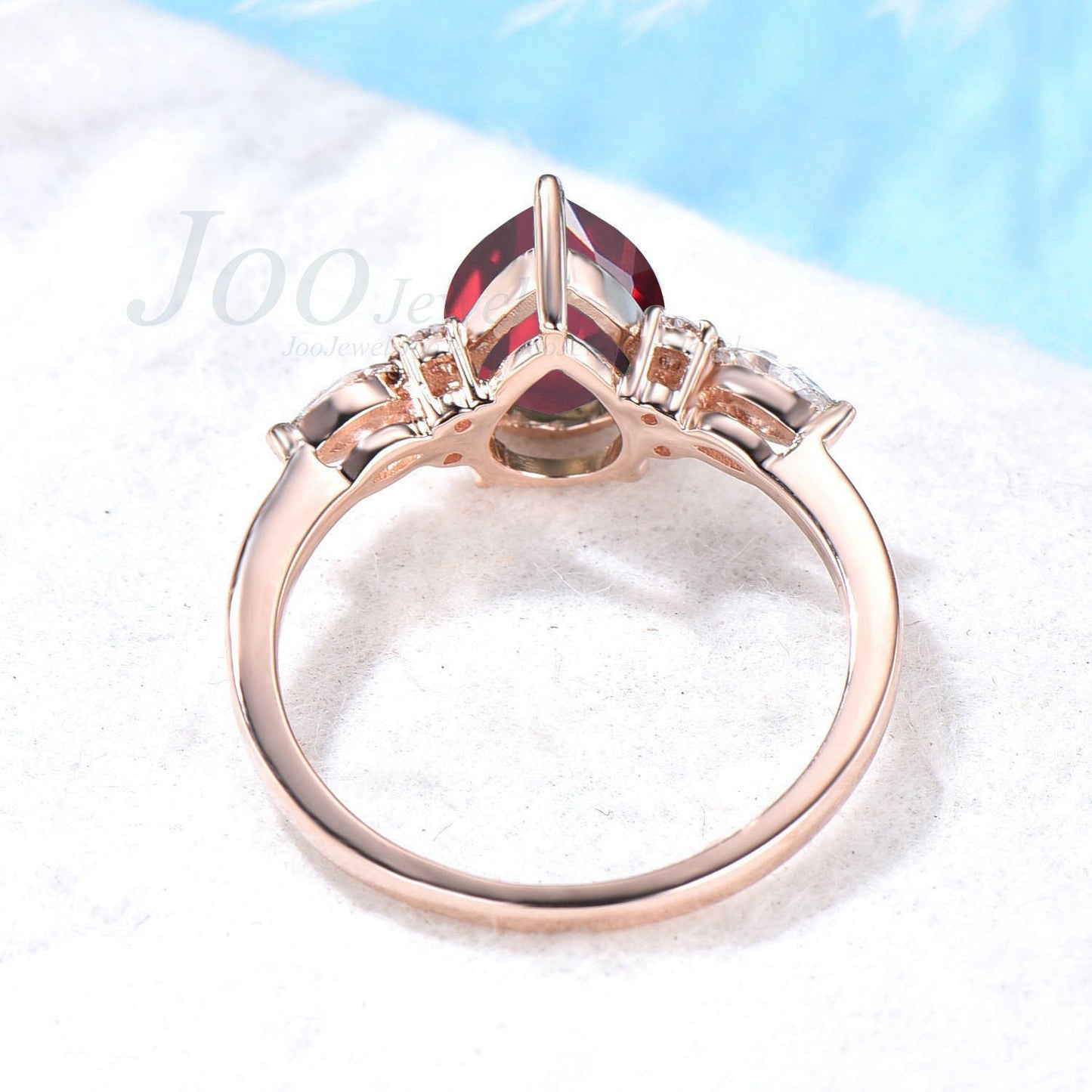 Vintage Pear Shaped Ruby Engagement Ring Sterling Silver 1.25ct Ruby Bridal Wedding ring Anniversary Gift For Her July Birthstone Jewelry