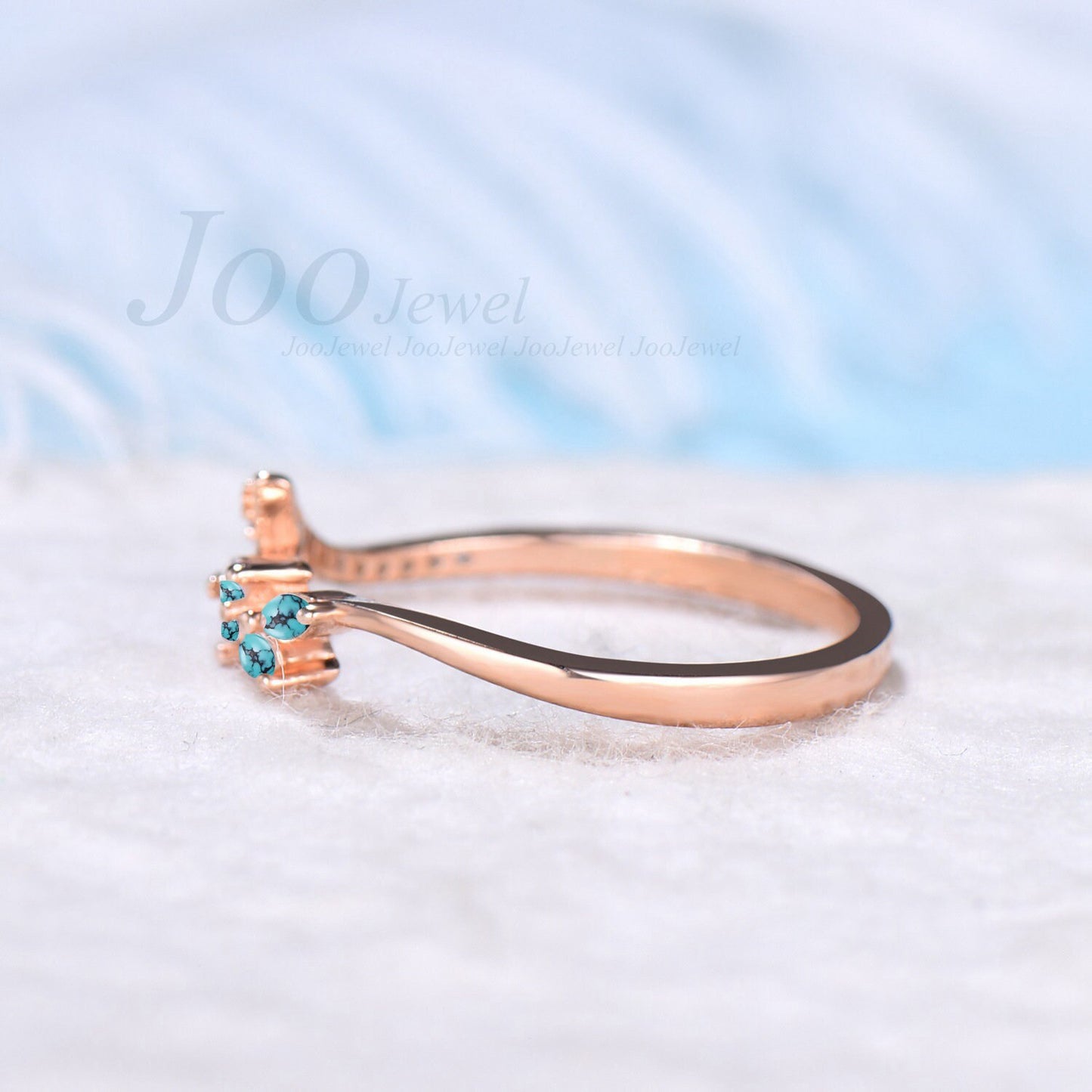 Minimalist Natural Turquoise Ring Sterling Silver Green Turquoise Leaf Wedding Band Dainty Moisssanite Wedding Ring Nature Inspired Jewelry