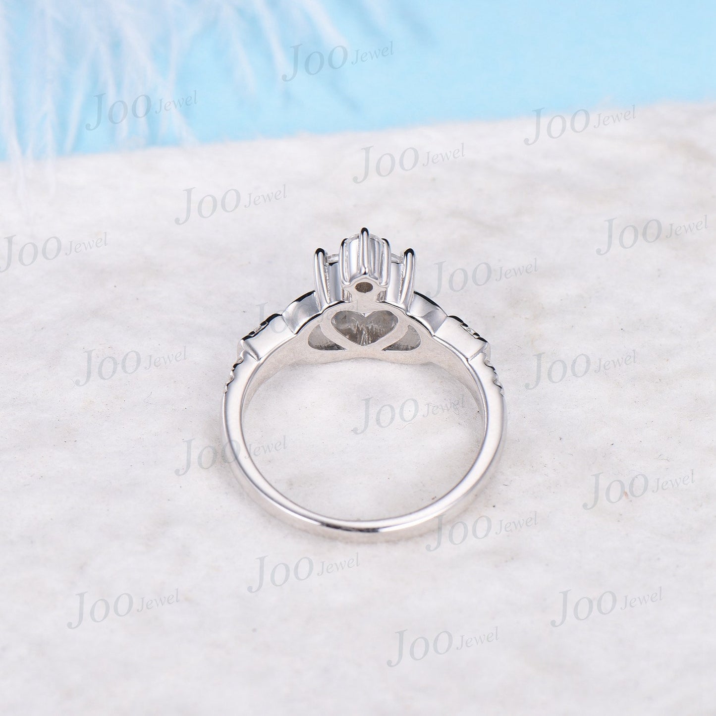 Celtic Claddagh Moissanite Engagement Ring Irish Promise Ring Women Anniversary Gift Heart Moissanite Wedding Ring Unqiue Anniversary Gift