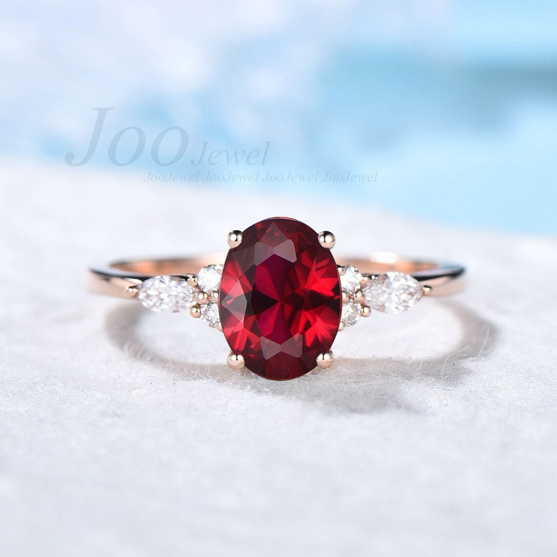 Vintage Pear Shaped Ruby Engagement Ring Sterling Silver 1.25ct Ruby Bridal Wedding ring Anniversary Gift For Her July Birthstone Jewelry
