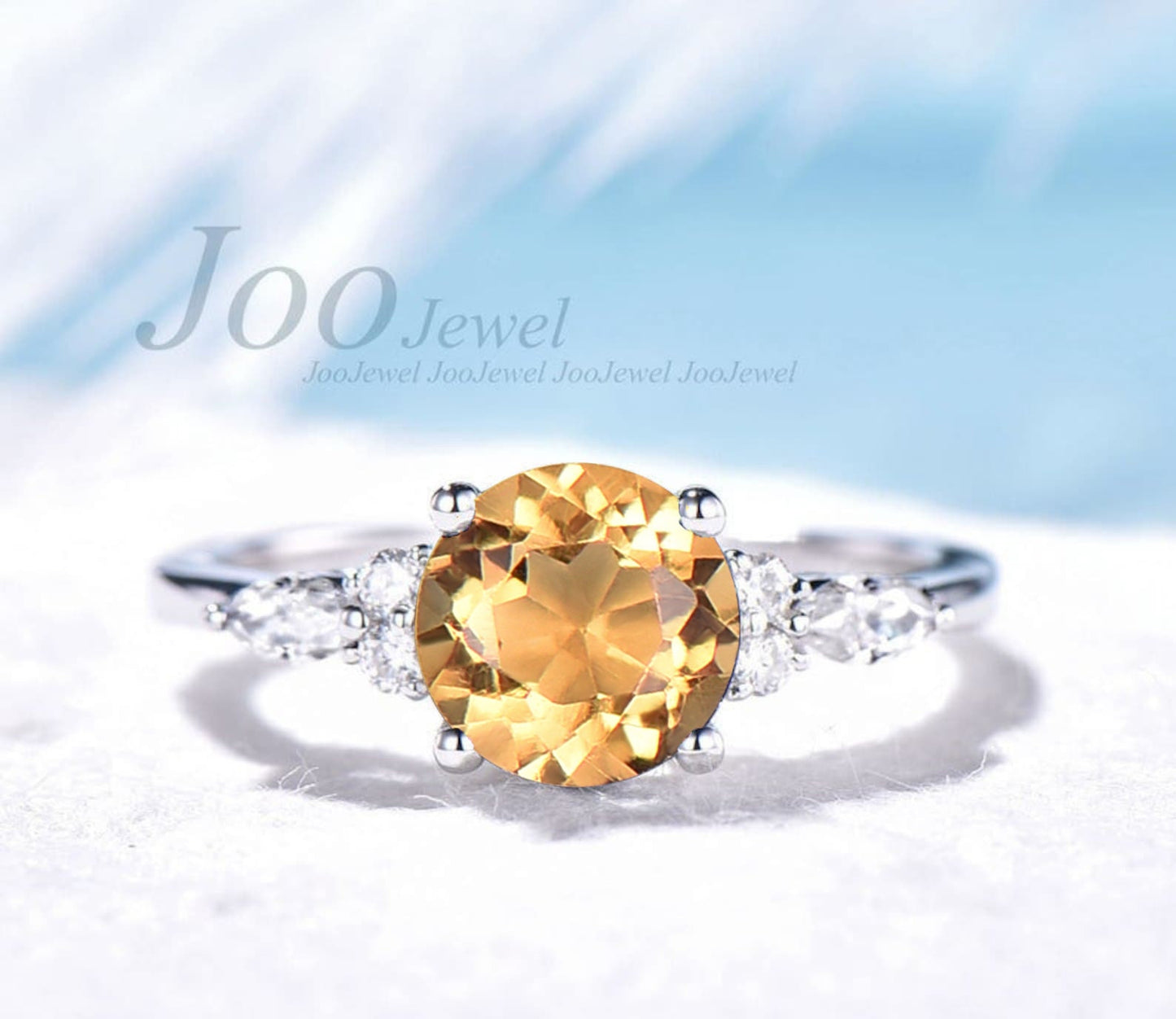 Emerald Cut Natural Citrine Ring Vintage 2ct Citrine Wedding Ring Sterling Silver Gold Citrine Engagement Ring November Birthstone Jewelry