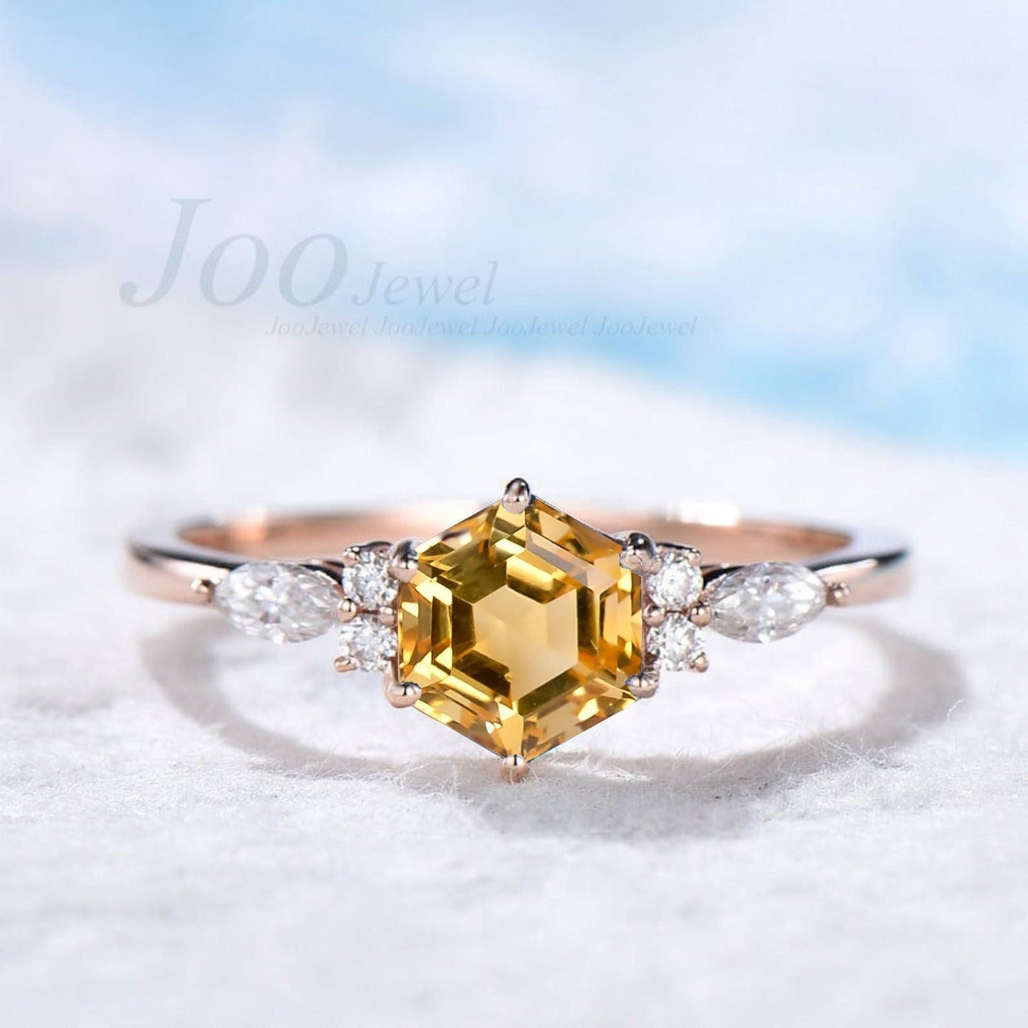 Emerald Cut Natural Citrine Ring Vintage 2ct Citrine Wedding Ring Sterling Silver Gold Citrine Engagement Ring November Birthstone Jewelry