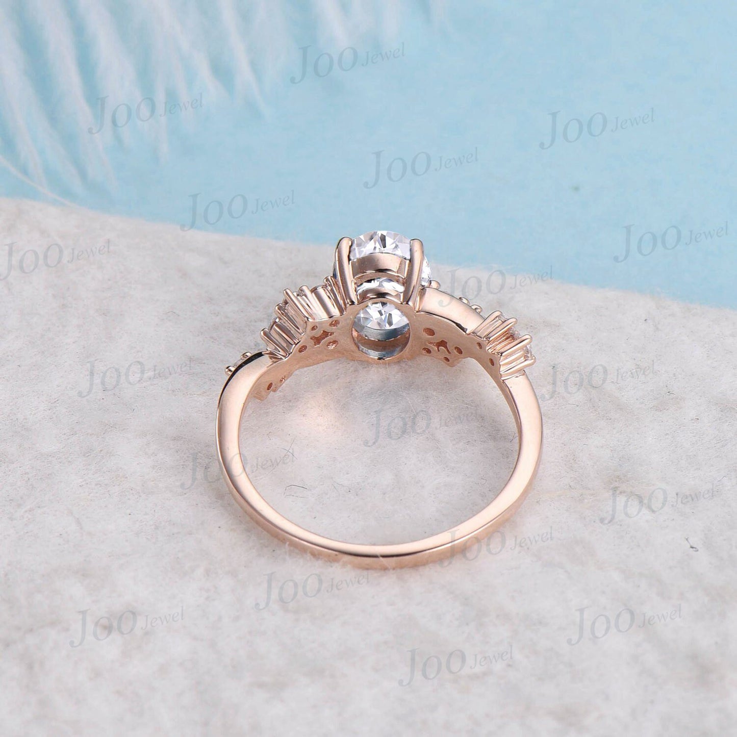 1.5ct Oval Wedding Ring Dainty Moissanite Diamond Cluster Engagement Ring April Birthstone Twist Wedding Ring Unique Anniversary Gift Women
