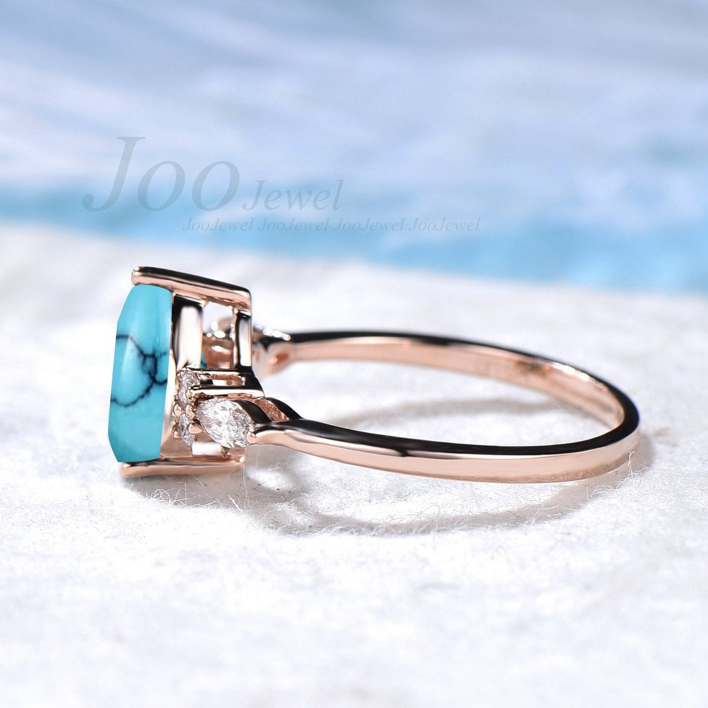 Pear Natural Turquoise Engagement Ring Women Boho Style Sterling Silver Antique Turquoise Ring December Birthstone Green Gemstone Jewelry