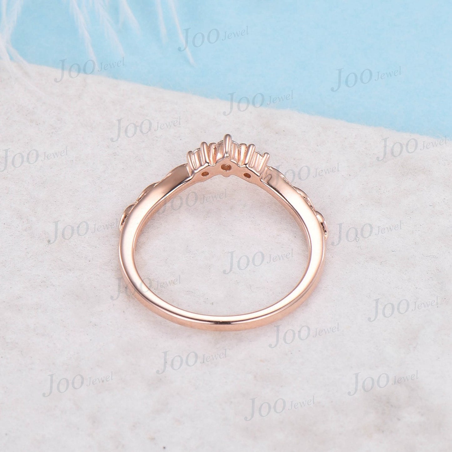 Sterling Silver Round Moissanite Diamond Twig Matching Band Curve Nesting Band Nature Inspired Vine Wedding Band Three Stone Contour Band