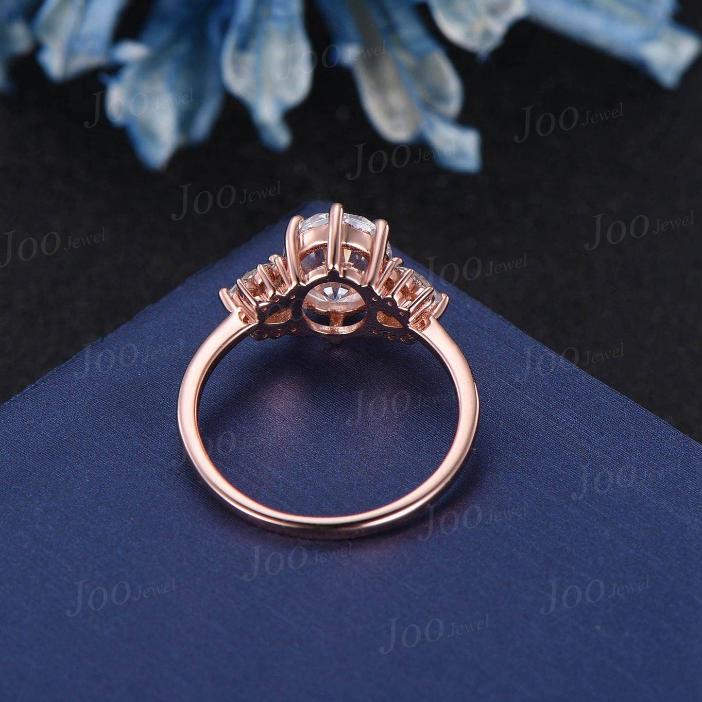 1.5CT Oval Natural Moss Agate Ring 14K Solid Gold Unique Aquatic Agate Engagement Ring,Promise Ring,Anniversary/Proposal Ring Gift For Women