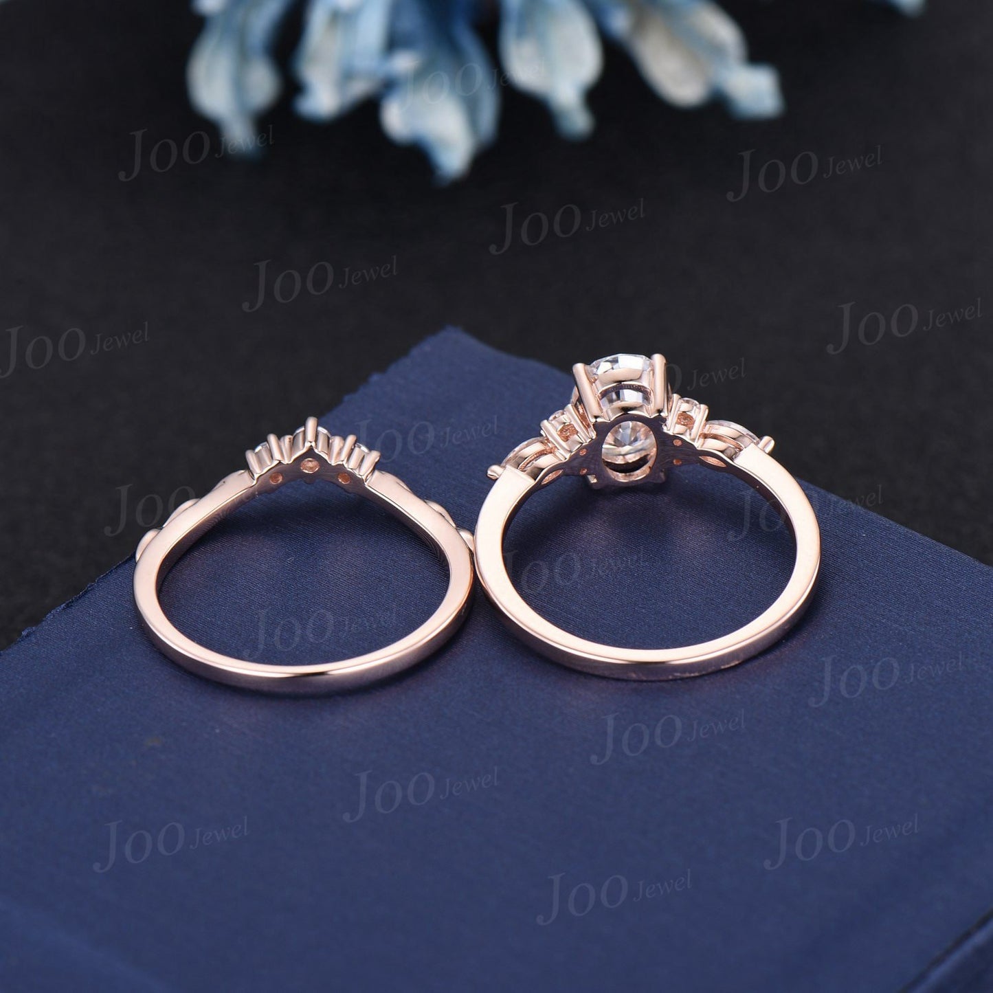 Oval Wedding Ring 1.5ct Dainty Moissanite Twig Vine Bridal Ring April Birthstone Cluster Moissanite Diamond Ring Anniversary Gift for Women