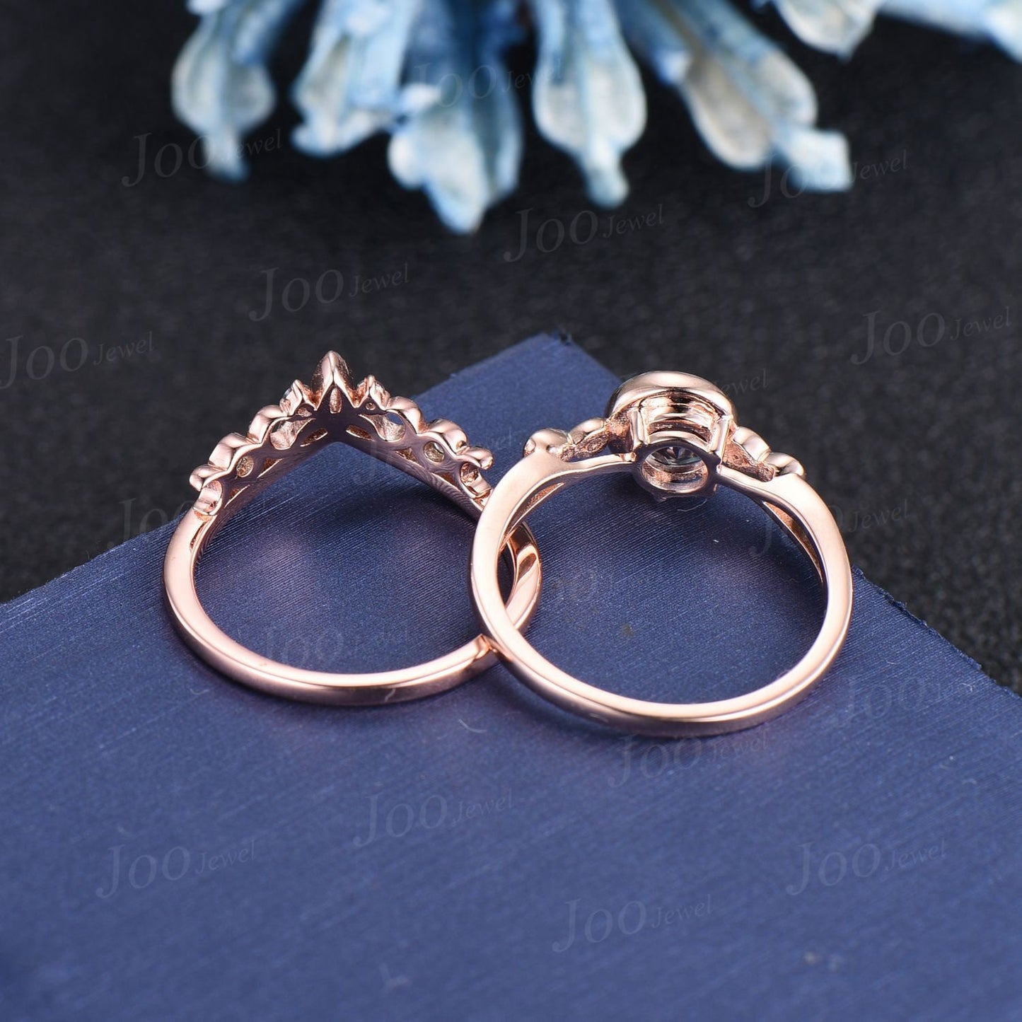 5mm Round Cut White Fire Opal Engagement Ring Set Infinite Love Cluster Amethyst Ring Celtic Trinity Knot Moon Opal Amethyst Wedding Rings