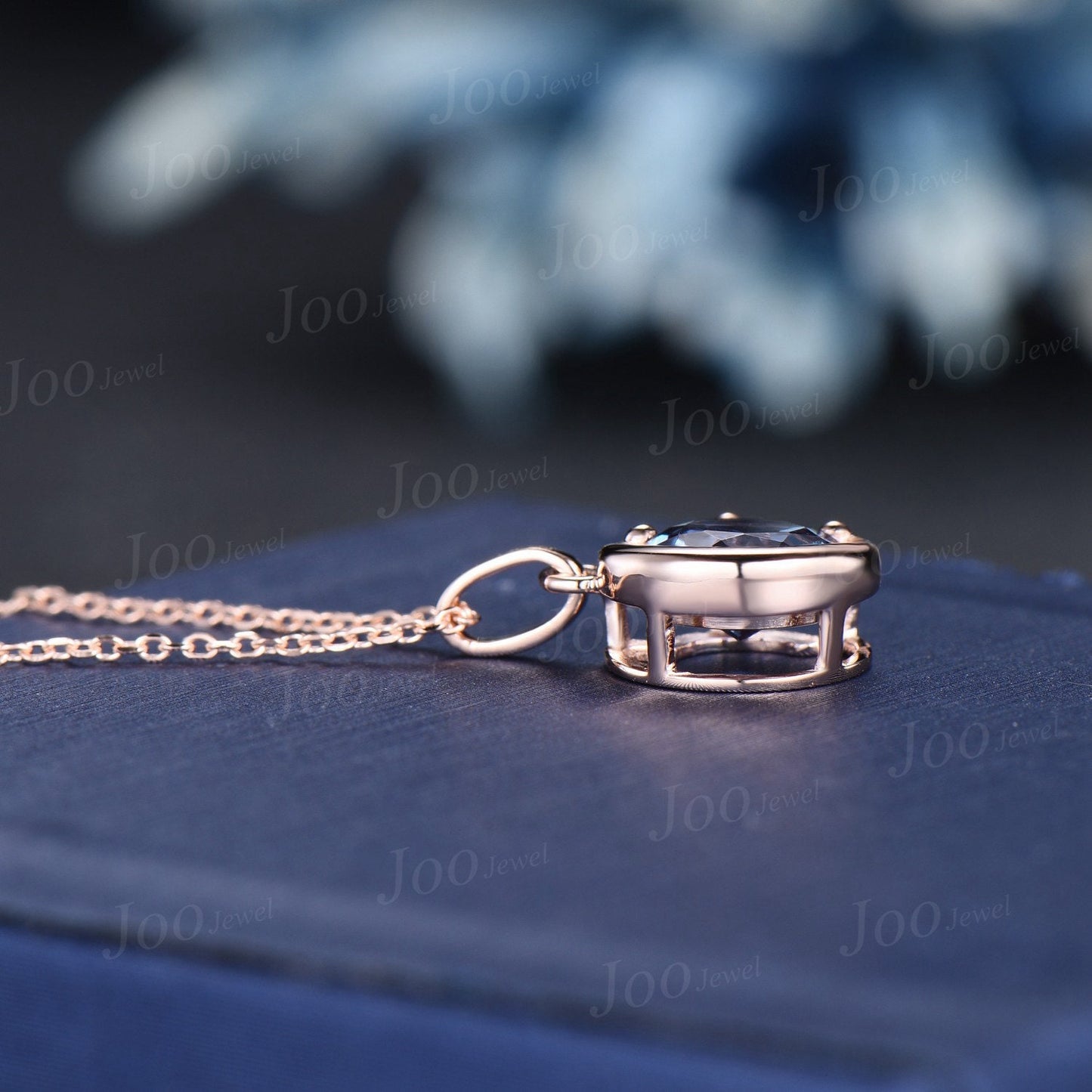 Dainty Round Color-Change Alexandrite Pendant Necklace Silver/14K Solid Gold June Birthstone Wedding Necklace Half Moon Alexandrite Necklace