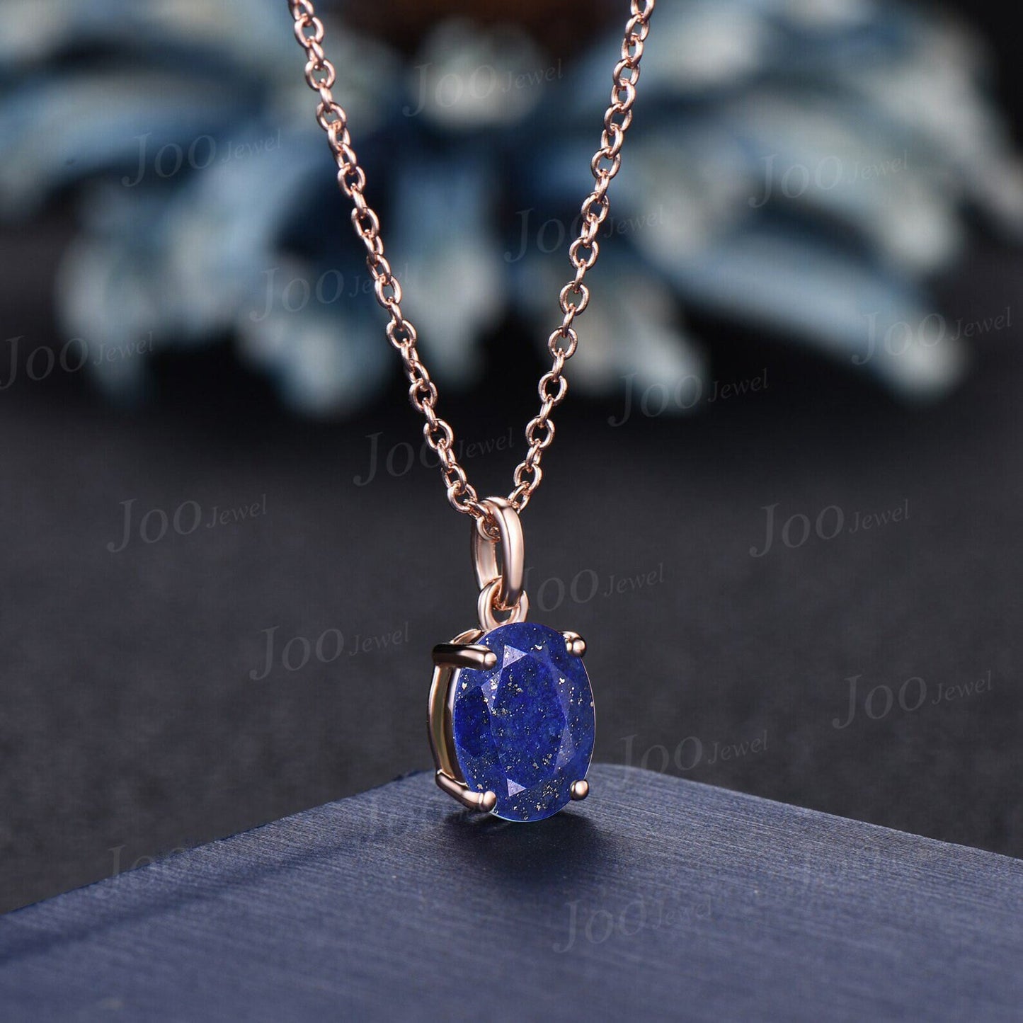 Oval Natural Lapis Lazuli Solitaire Necklace Women Sterling Silver Lapis Gold Wedding Necklace Vintage Blue Gemstone Pendant Antique Gifts