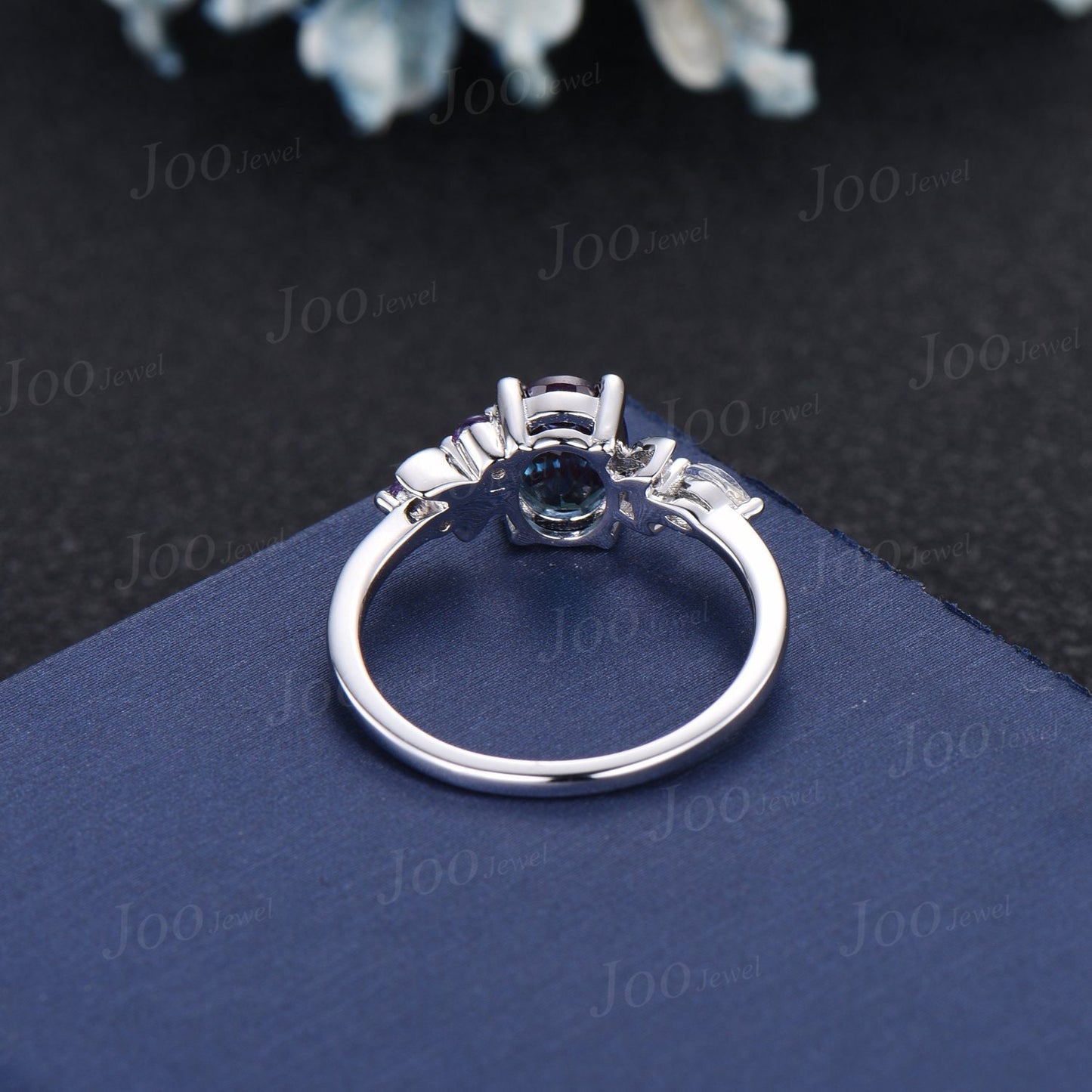 Nature Inspired Branch Natural Amethyst Engagement Ring Vintage Moon Star Wedding Ring Round Amethyst Ring Unique February Birthstone Gifts