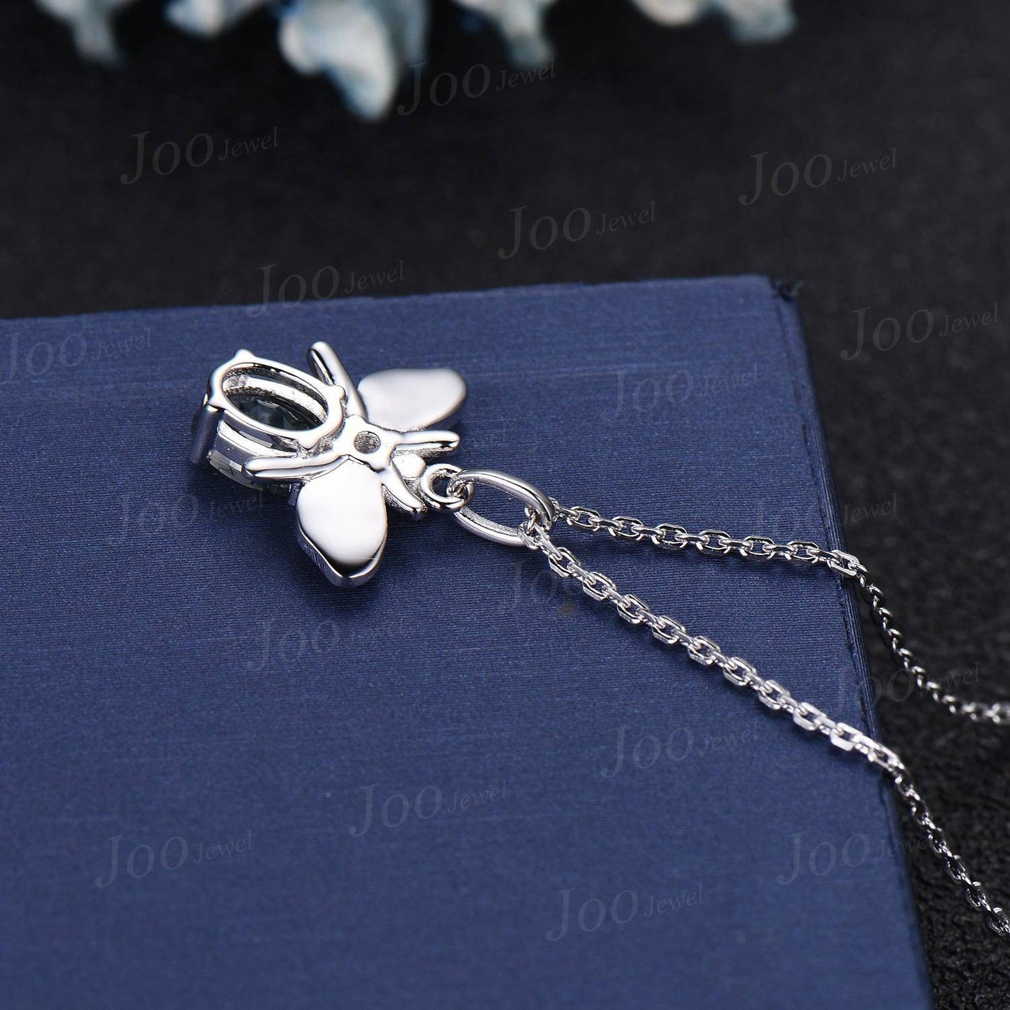 14K Solid Gold Honey Bee Necklace White Fire Opal Pendant Personalized Cute Honey Bee Opal Jewelry Women October Birthstone Birthday Gifts