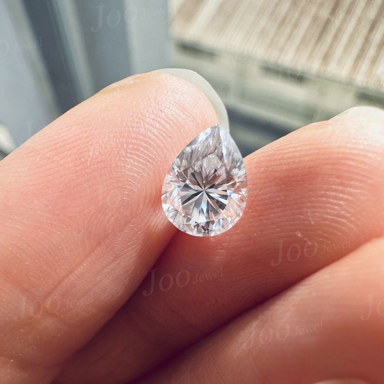 Nature Inspired Moissanite Engagement Ring Set 14K Rose Gold 1.25ct Pear Moissanite Diamond Wedding Ring Leaf Vine Branch Bypass Bridal Set
