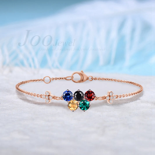 Multi-Colored Gemstone Friendship Bracelets Birthstone Bracelet for Family/Best Friend Unique Birthday/Graduation Gifts