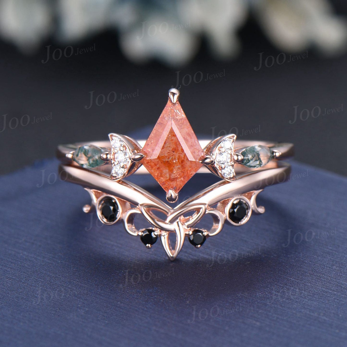 Sterling Silver Kite Cut Nature Sunstone Ring Genuine Sunstone Engagement Ring Orange Gemstone Jewelry Unique Birthday Gift for Daughter