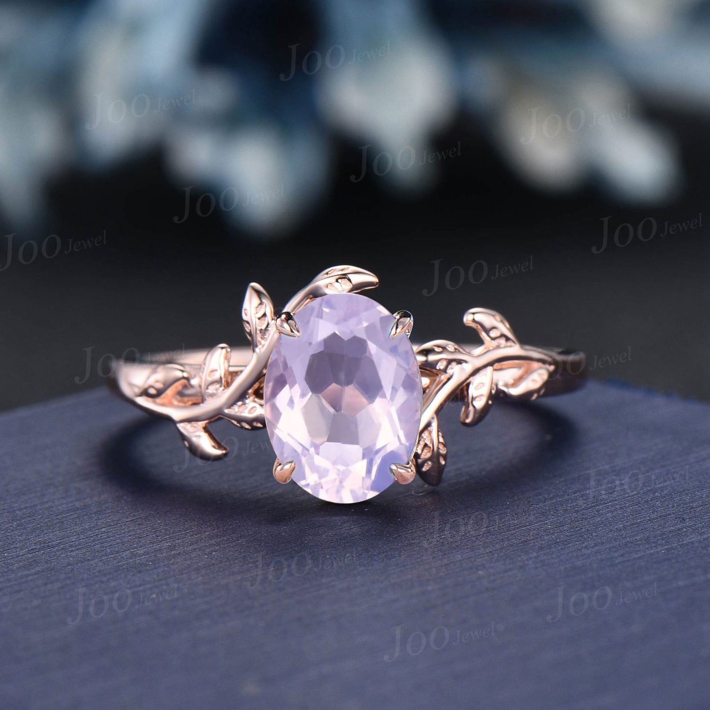 Vintage Oval Lavender Amethyst Bypass Engagement Ring Leaf Branch Moissanite Promise Wedding Bridal Ring Women Purple Gemstone Crystal Gifts