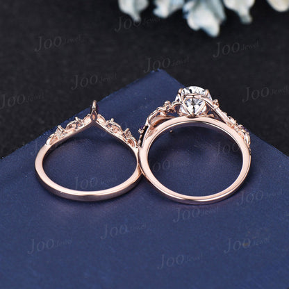 1.5CT Heart Cut Moissanite Flower Bridal Ring 10K Rose Gold Leaf Floral Wedding Ring Moissanite Promise Ring Unique Anniversary Gifts Women