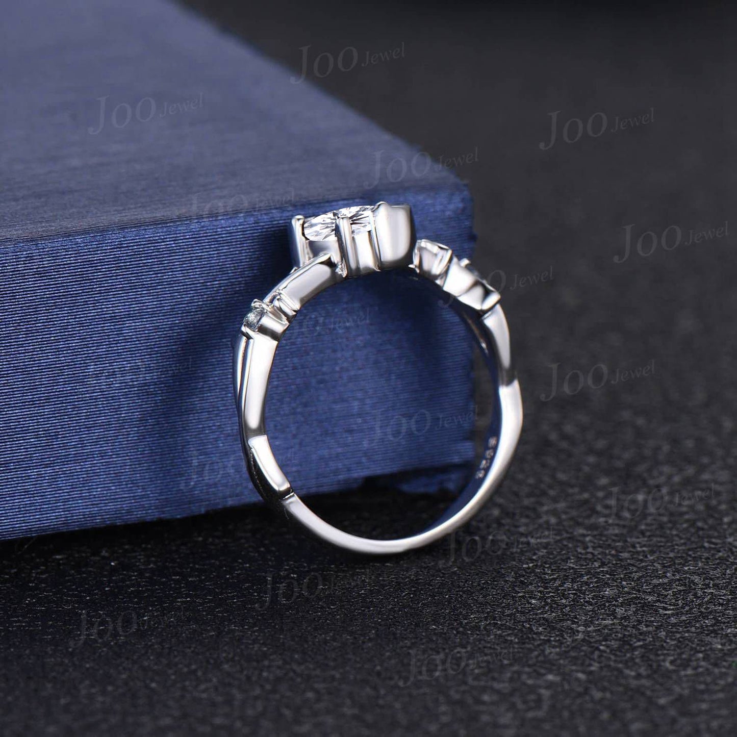 Brilliant Diamond Moon Engagement Ring 0.5CTW Round Lab Grown Diamond IGI Certificate Wedding Ring Nature Inspired Twig Alexandrite Diamond Ring