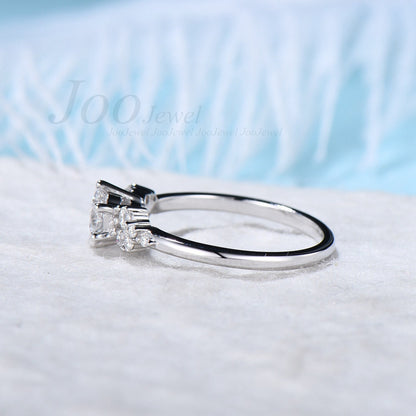 Round Cut Lab Grown Diamond Engagement Ring with IGI Certificate Unique Snowdrift Cluster Diamond Bridal Proposal Rings Personalized Gifts
