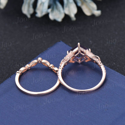 2ct Moissanite Diamond Bridal Set Unique Princess Cut Engagement Ring Set Cluster Half Eternity Band Infinity Love Promise Rings for Women