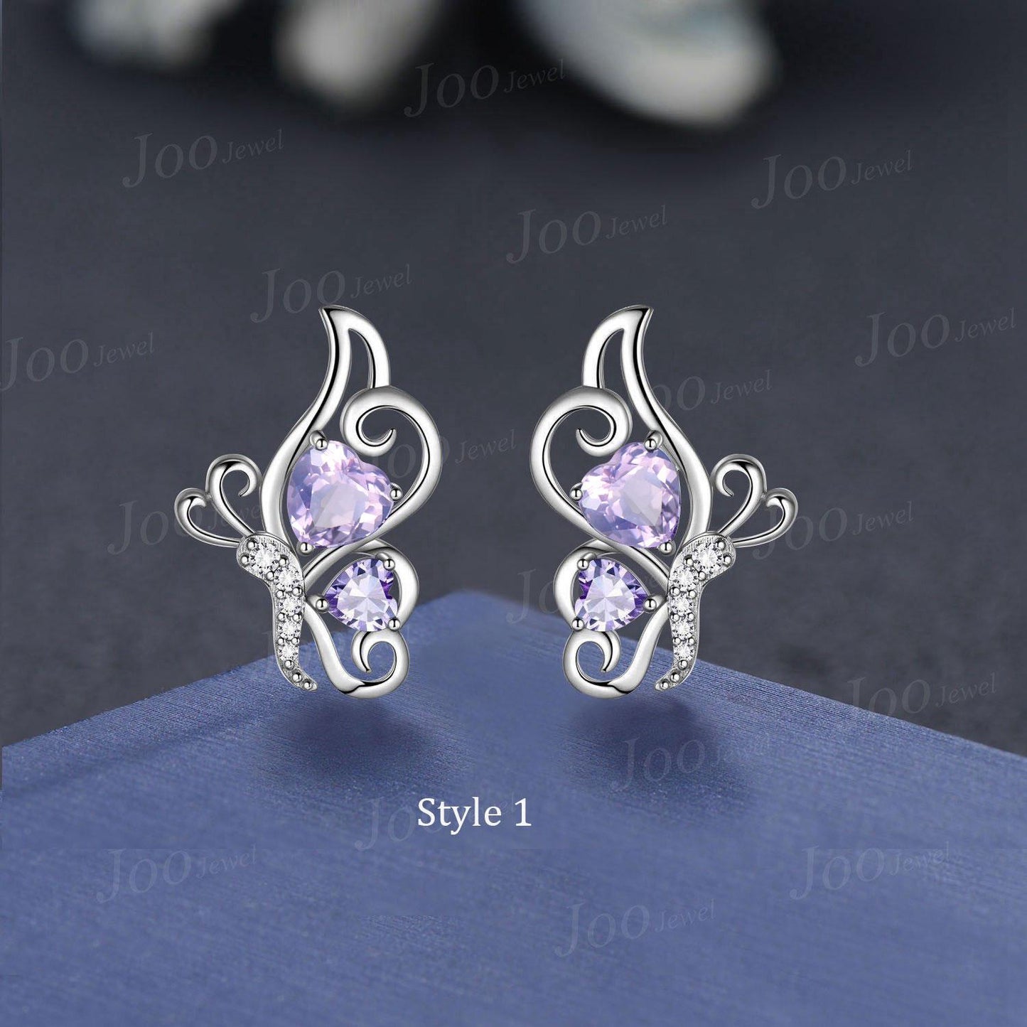 Lavender Amethyst Butterfly Necklace ¨C Sterling Silver Pendant ¨C February Birthstone Jewelry ¨C Dainty Nature Inspired Gift for Mom Daughter