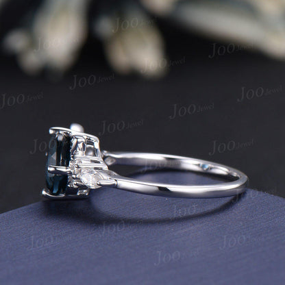 1.2ct Round Cut Natural London Blue Topaz Cat Wedding Ring Sterling Silver December Birthstone Birthday Jewelry Gift for Cat Lover/Daughter