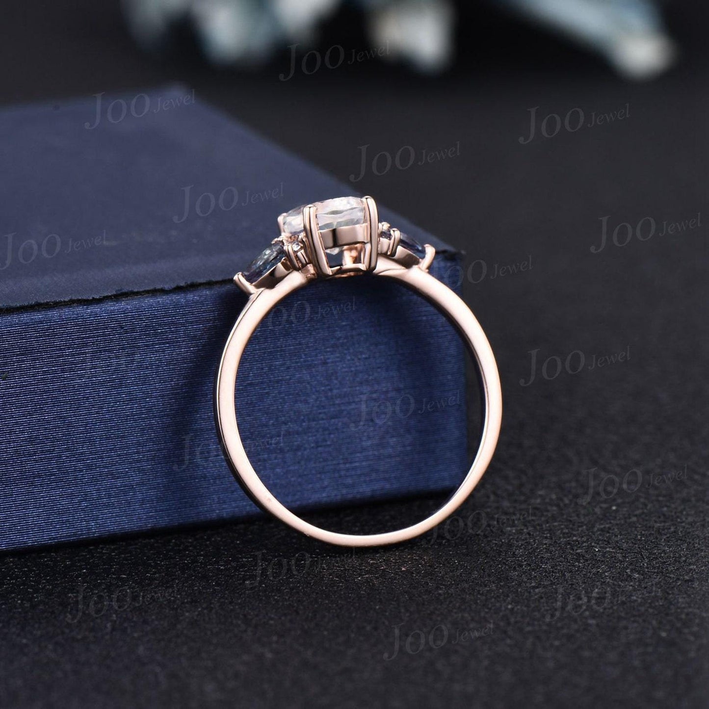 1.5CT Oval Lab Grown Diamond Engagement Ring with IGI Certificate 10K Rose Gold Sparkling Diamond Proposal Ring Unique Bridal Ring for Women