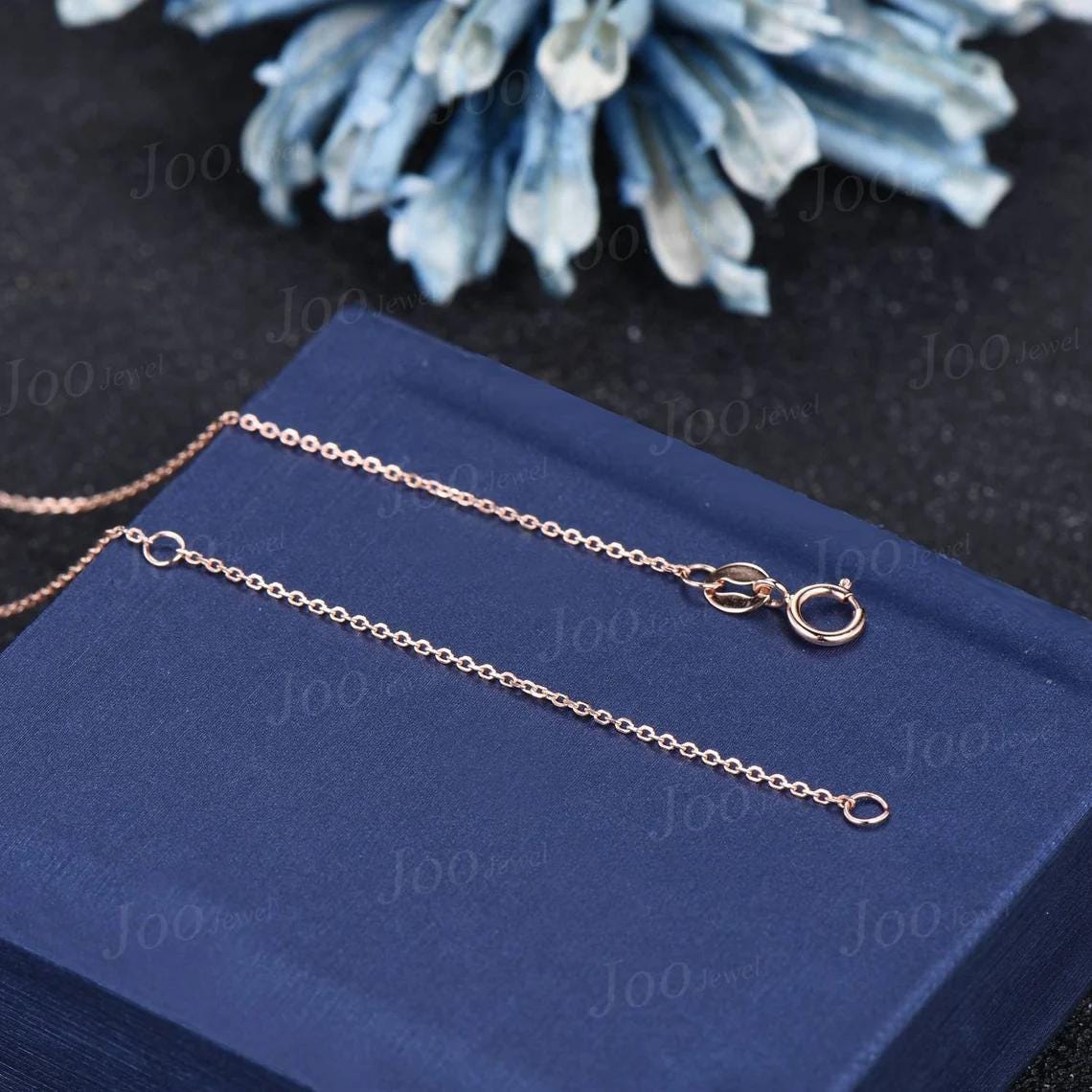 2ctw Princess Cut Natural Moss Agate Drop Necklace Solid 9K Rose Gold Vintage Moss Agate Alexandrite Pendant Women Anniversary Birthday Gift