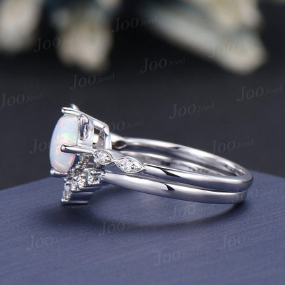 Vintage Round Cut Opal Moissanite Cat Promise Ring Peekaboo Kitten Cat Wedding Ring Unique Custom Personalized Birthday Gifts for Cat Lover