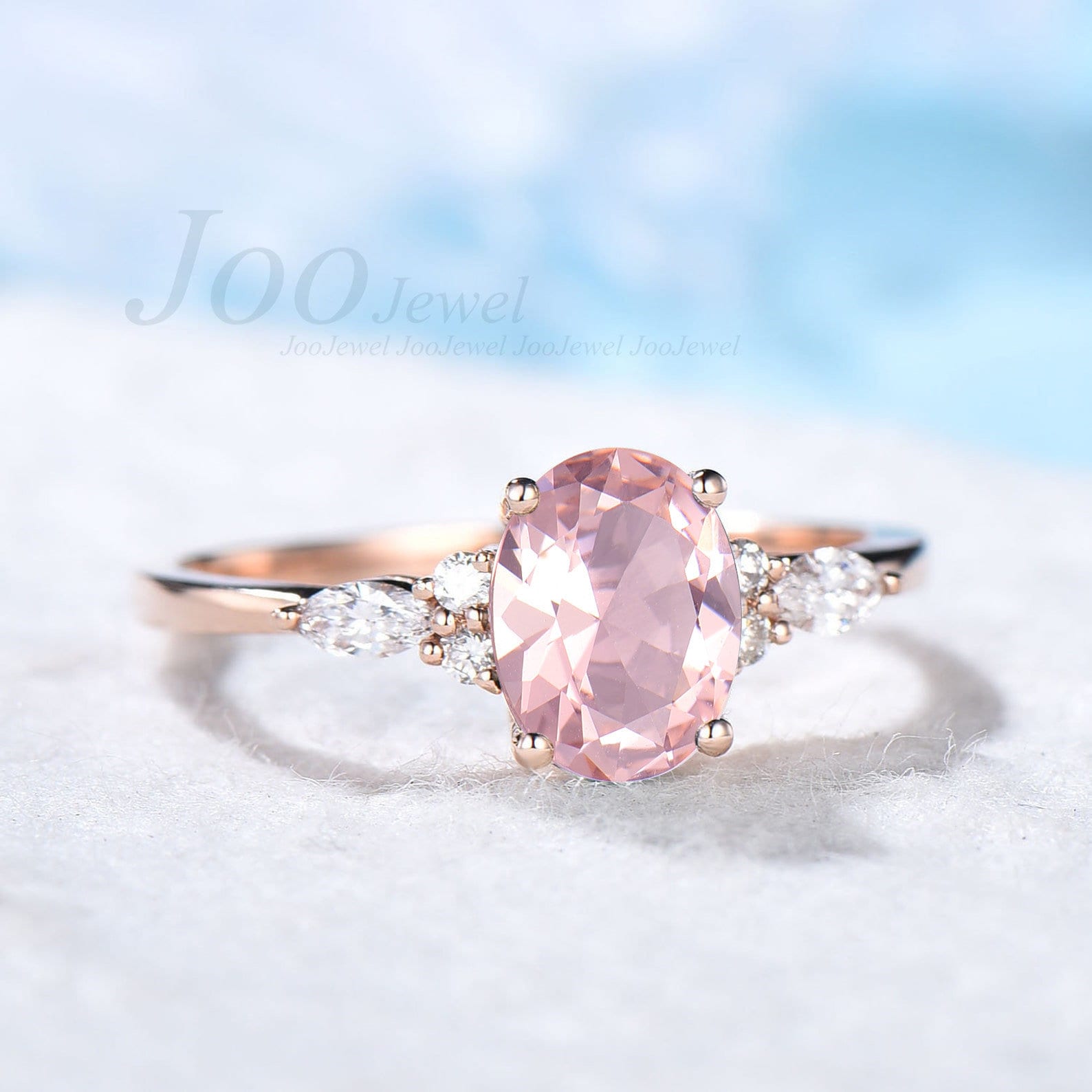 6×8 MM Lab Grow Pink Morganite Ring, Pink Morganite Ring, Engagement Ring,Gifts For Girlfriend,Dainty Oval Cut Ring,Fine fashion Jewellery,Gifts