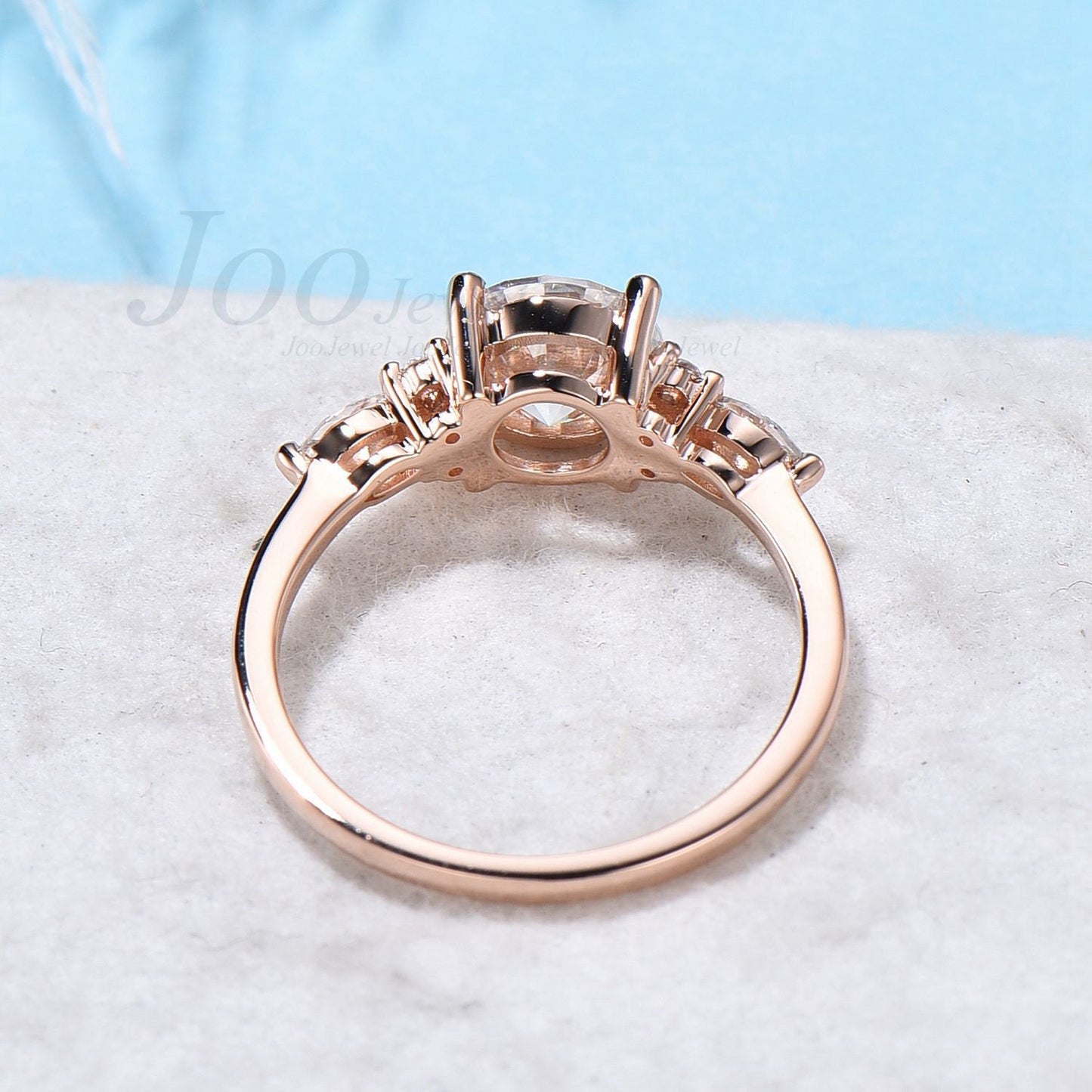 7MM Round Cut Moissanite Engagement Ring Sterling Silver/Rose Gold Simple Moissanite Promise Ring Round Diamond Wedding Ring Gift for Her