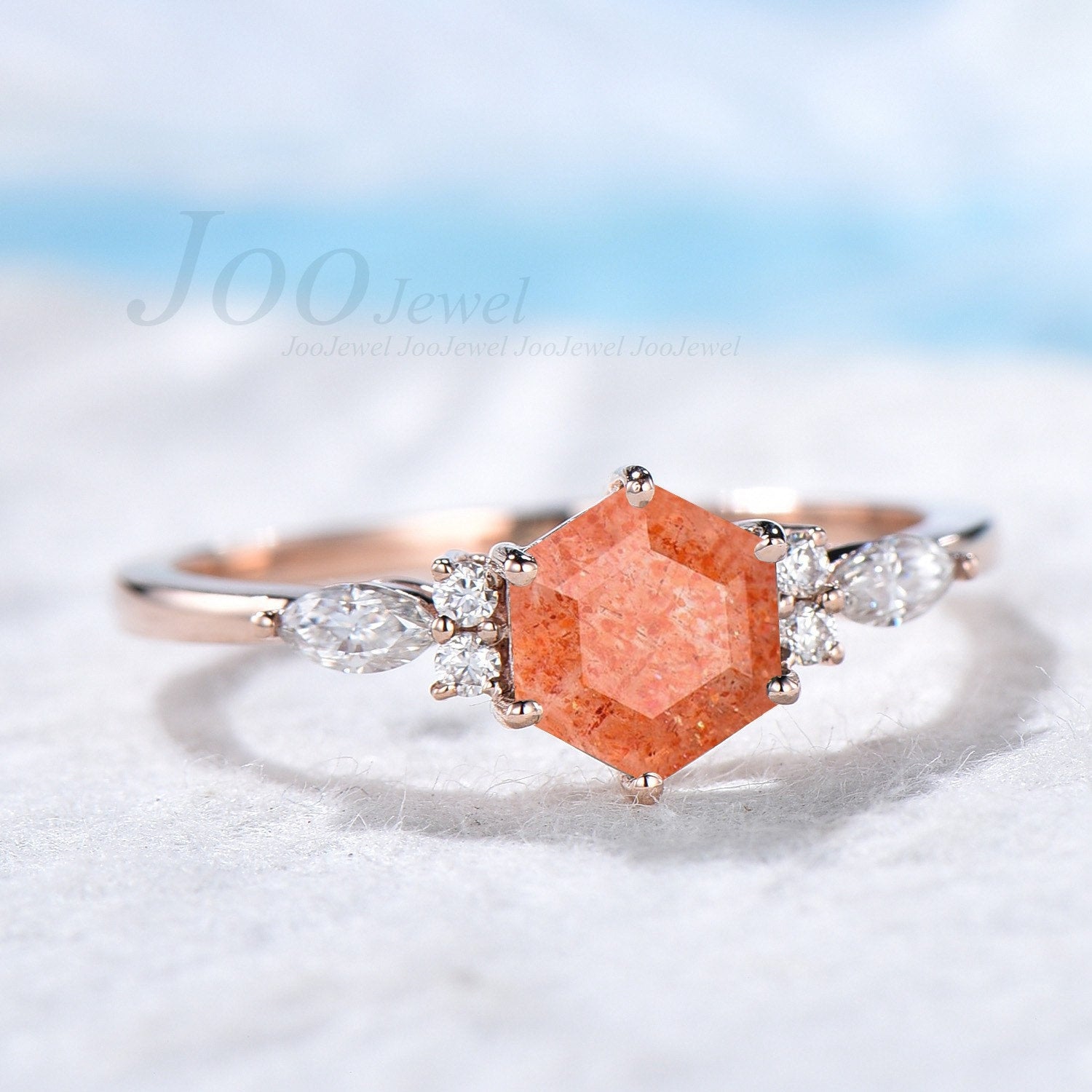 Sunstone on sale engagement ring