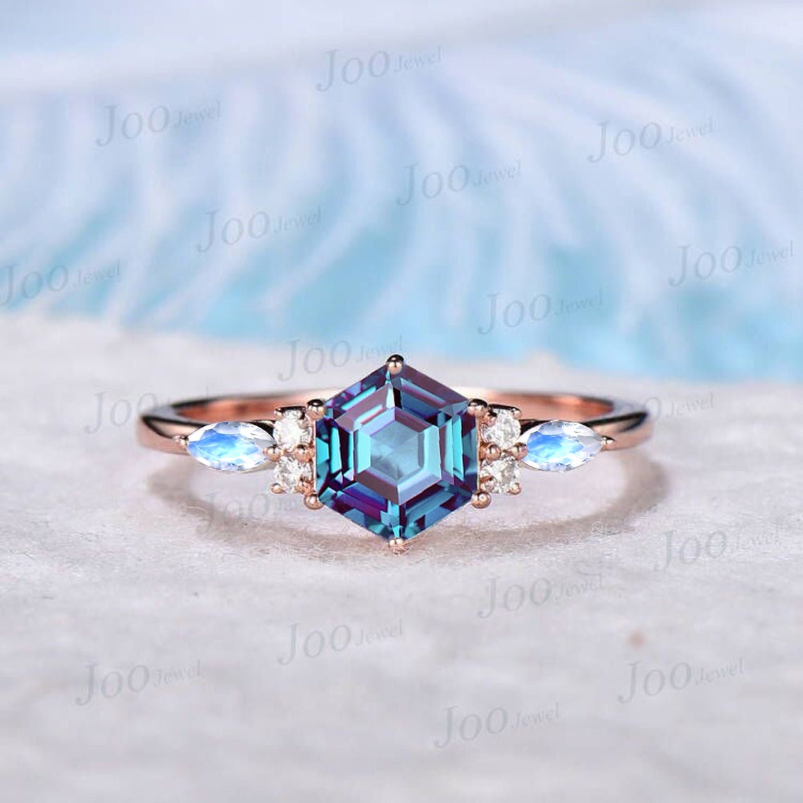 Princess cut alexandrite anniversary ring deals color changing gemstone June birthstone ring