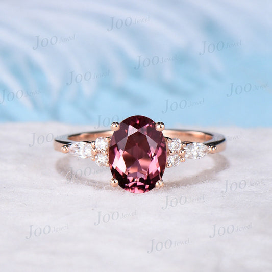 1.5ct Oval Natural Pink Tourmaline Engagement Ring October Birthstone Pink Wedding Ring Moissanite Anniversary Ring Pink Stone Ring Women