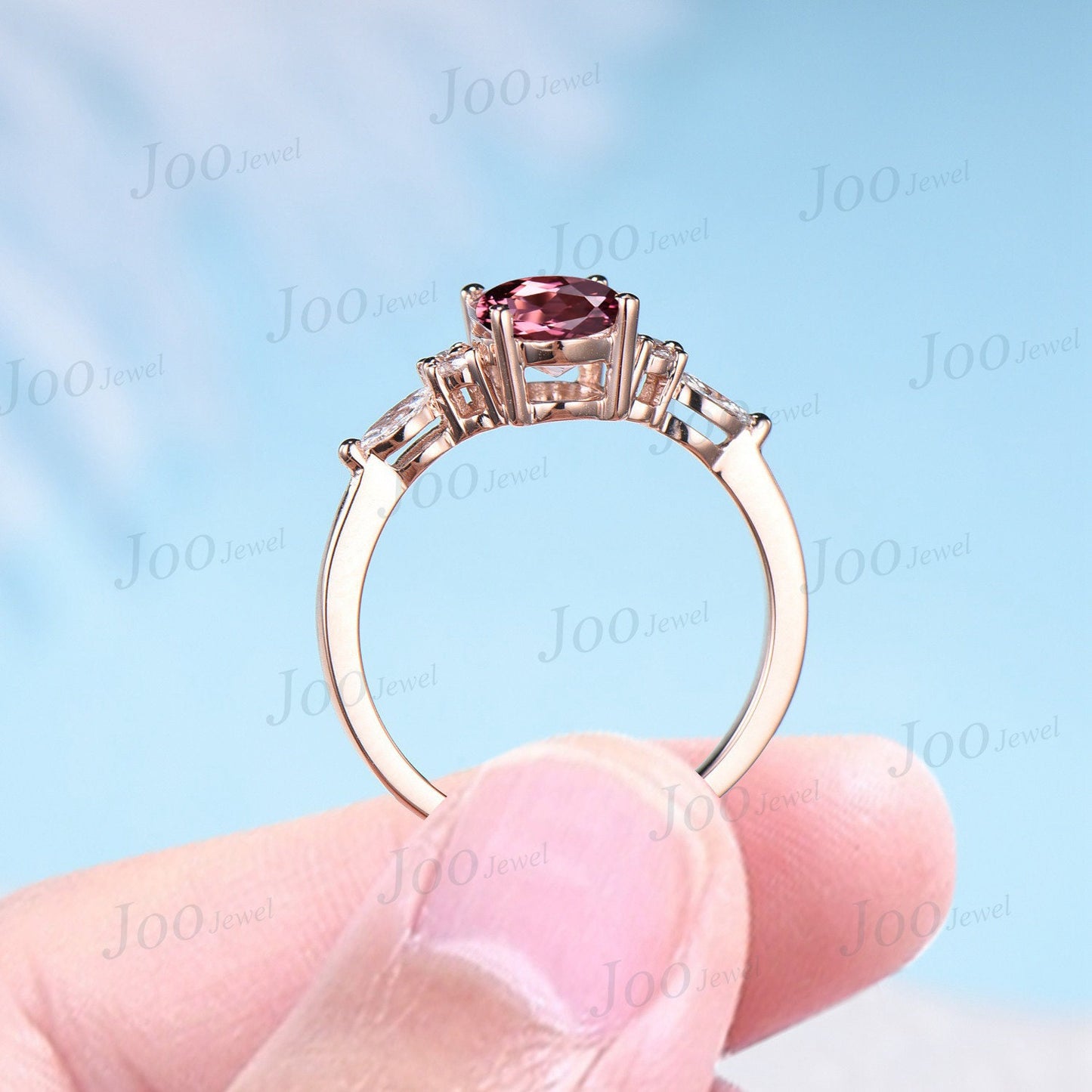 1.5ct Oval Natural Pink Tourmaline Engagement Ring October Birthstone Pink Wedding Ring Moissanite Anniversary Ring Pink Stone Ring Women