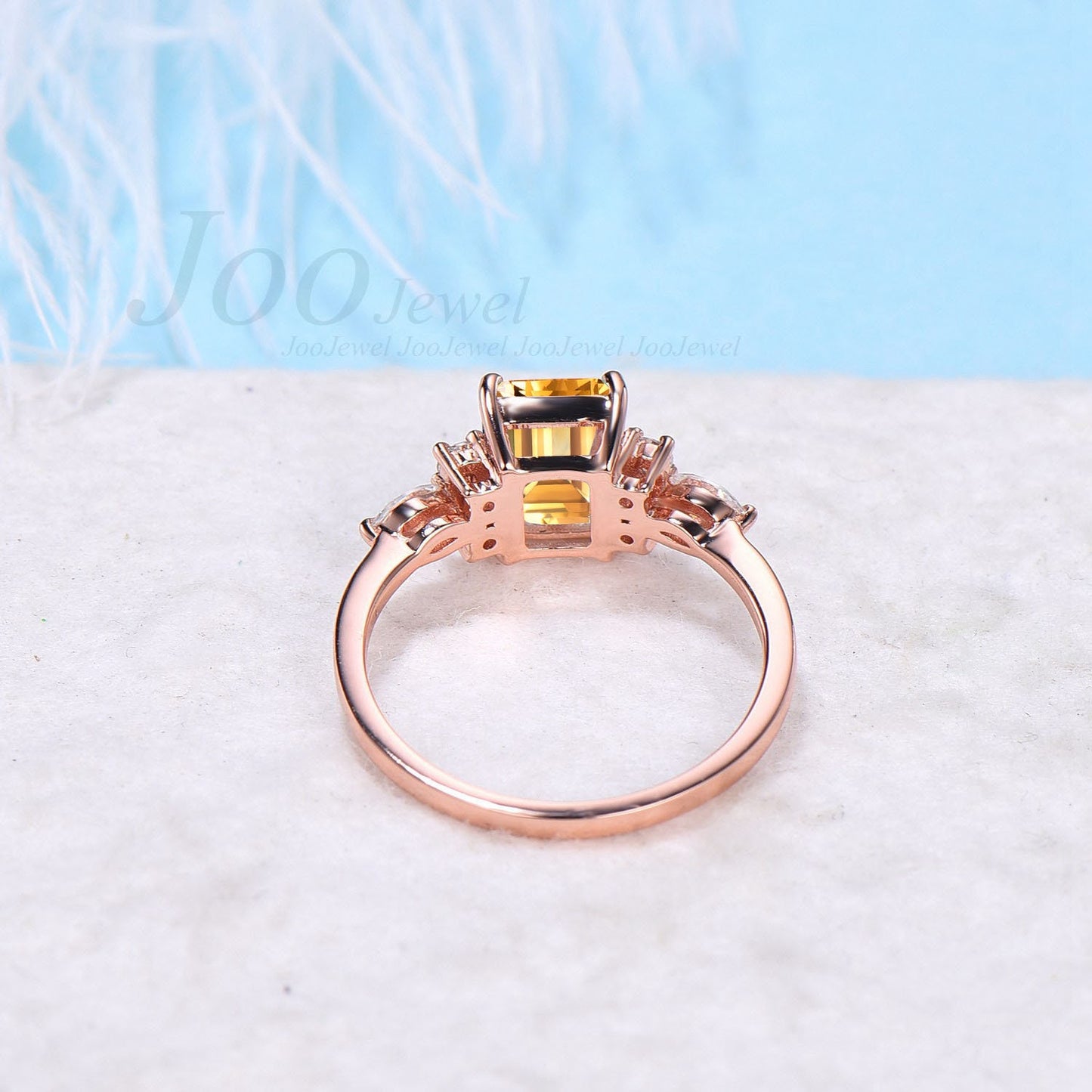 Emerald Cut Natural Citrine Ring Vintage 2ct Citrine Wedding Ring Sterling Silver Gold Citrine Engagement Ring November Birthstone Jewelry
