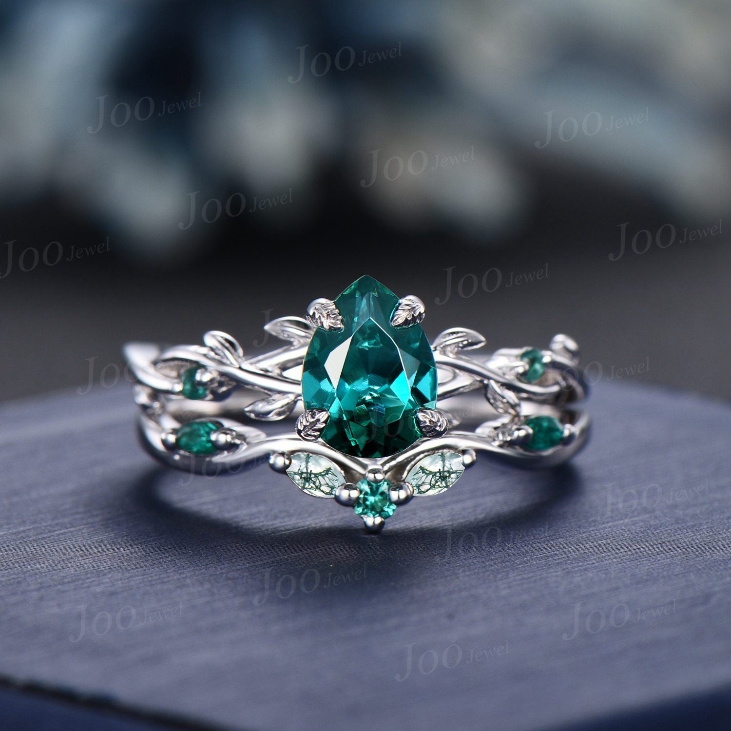 Simple Lab Created Emerald Bypass Ring | LUO